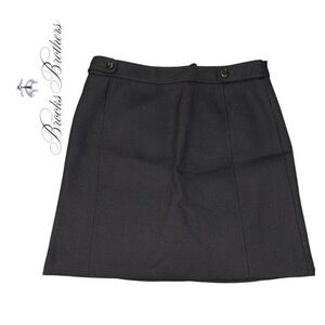 Brooks‎ Brothers Women’s Black Wool Blend Button Tab Skirt - Size 12
